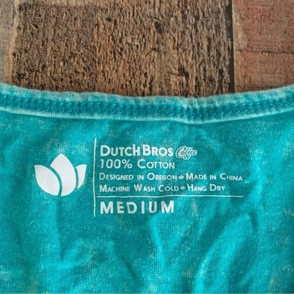 Dutch bros good vibes womens size medium blue tank top - Picture 5 of 7